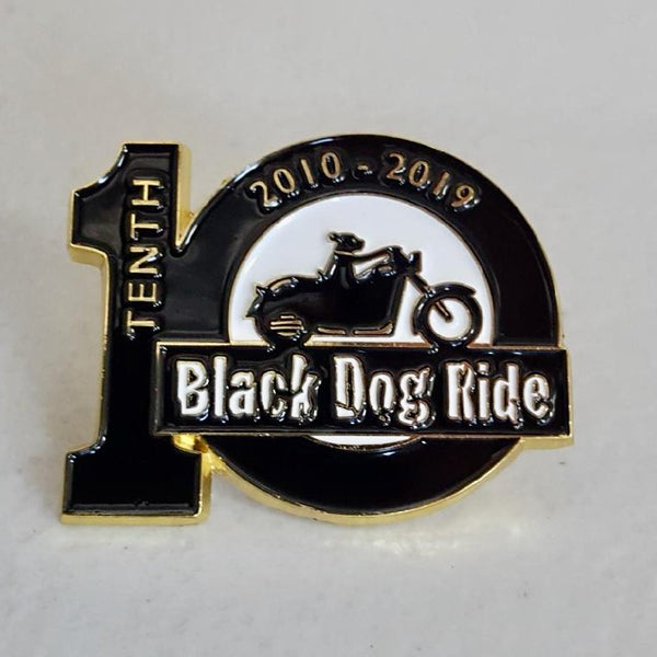 10 Year Black Dog Ride Lapel Pin