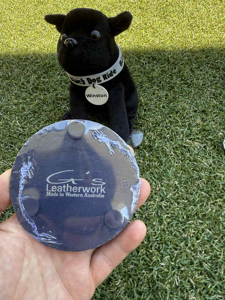 Black Dog Ride Slate Coaster Set - Set of 6