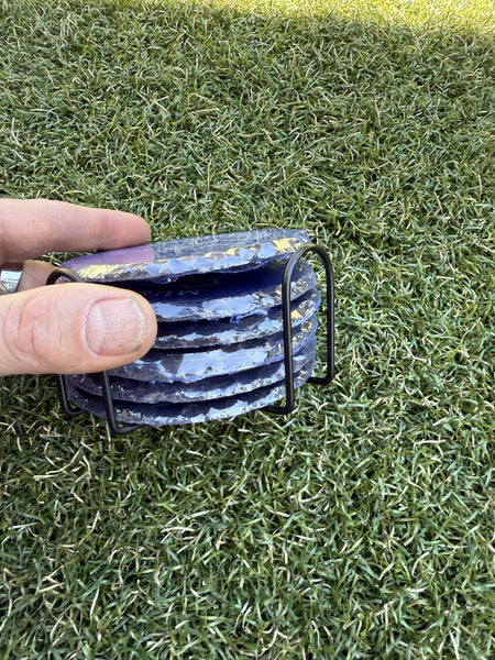 Black Dog Ride Slate Coaster Set - Set of 6