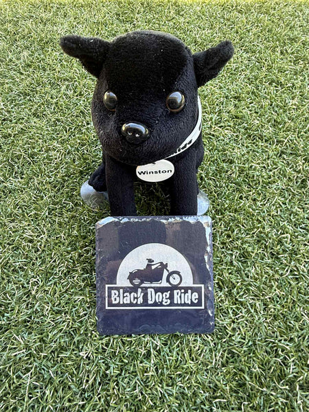 Black Dog Ride Slate Coaster Set - Set of 6