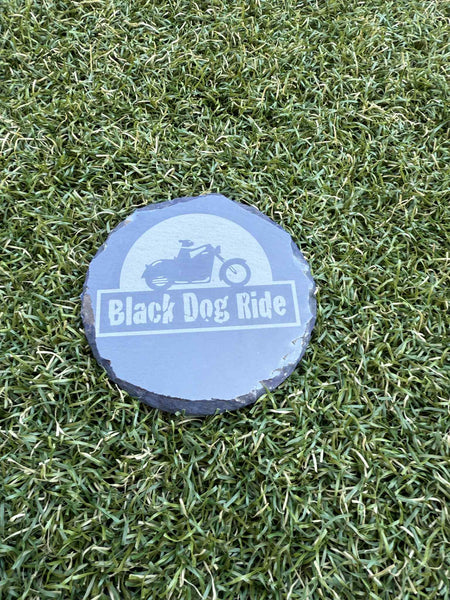 Black Dog Ride Slate Coaster Set - Set of 6