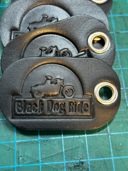 New!! Leather 'Dog Tag' Key Ring