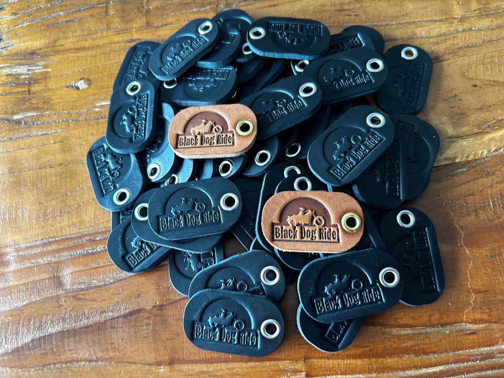 New!! Leather 'Dog Tag' Key Ring – Black Dog Ride