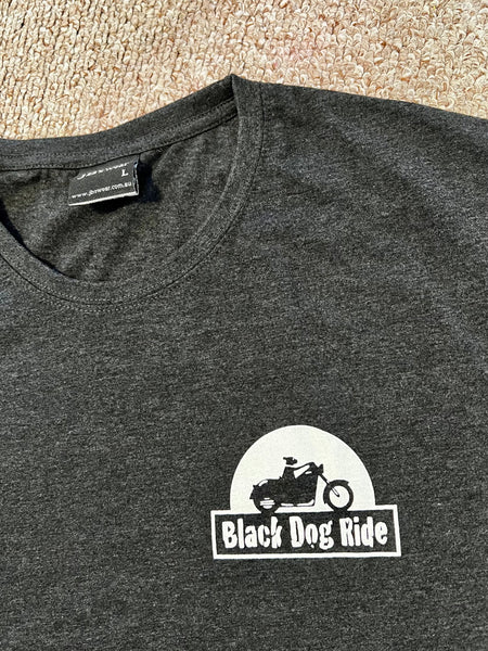Black Dog Ride T-Shirt - Grey Marle